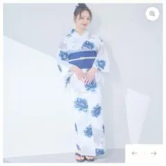 新品未使用 京越 浴衣セット 130cm 兵児帯 簡単浴衣 ワンピース 紫陽花 