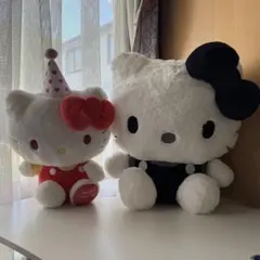 ハローキティ ぬいぐるみ 2個 モンチッチ アニバーサリー 超BIG モノクロ