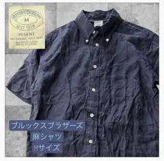 ブルックスブラザーズ　半袖リネンシャツ REGENT ネイビー Mのサムネイル