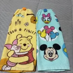 西松屋 タオル エプロン ミッキー くまのプーさん 2枚セット