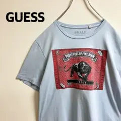 【GUESS】Tシャツ　カットソー　ゲス　アニマル　プーマ　ヒョウ　デカロゴ