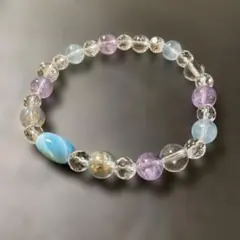 最終値下げ‼️高品質ラリマーアクアマリンラベンダーアメジスト天然石ブレスレット