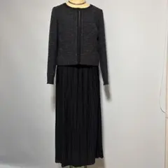 ESPRITMURツイードジャケット13号とプリーツスカートセットゴムユニクロ