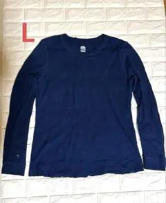ネイビー Lサイズ 長袖カットソー