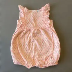 ベビーGAPフリル付きピンクドットロンパース