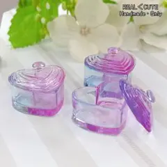 ハート型キャンディーポット ミニチュア食器 3個セット 644
