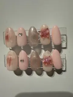 ピンク系ネイルチップセット 10個