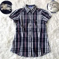 美品 BURBERRY BLUELAVEL パフスリーブ ノバチェック シャツM