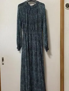 ZARA 長袖ドット柄マキシワンピース