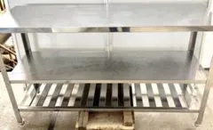 業務用 ステンレス作業台 2段棚 厨房機器 約W150×D45×H90cm - メルカリ