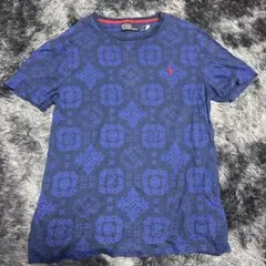レア CLOT × ポロ ラルフローレン 総柄 ネイビー 半袖 Tシャツ M