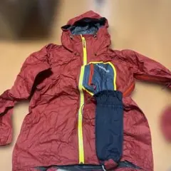 mont-bell レインスーツ S 赤