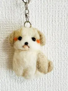 羊毛フェルト　シーズー　キーホルダー