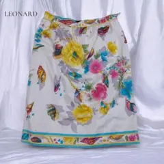 LEONARD スカートレオナール 花柄 柄 L レディース　爽やかのサムネイル