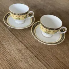 【廃盤品】ウェッジウッドインディア カップ&ソーサー ペア ２客セット　中古美品