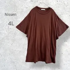 【Nissen】　大きいサイズ　Tシャツ　フレアスリーブ　ゆるだぼ　体型カバーのサムネイル