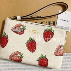 新品❇︎正規品 COACH ストロベリー リストレット ポーチ 小物入れ
