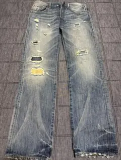 Levi's 501 ライトブルー ダメージジーンズ