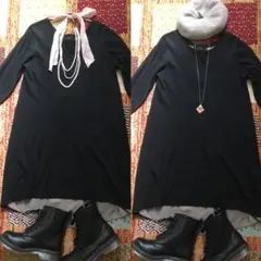 Broderie nano universeナノユニバースリボンニットワンピース