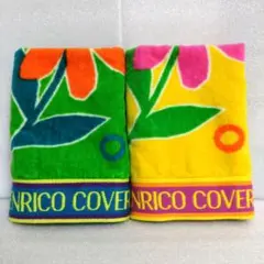 ENRICO COVERI 花柄 ウォッシュタオル ハンドタオル 2枚セット