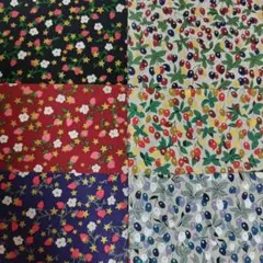 国産リバティ　6枚セット　2020BerryXmas