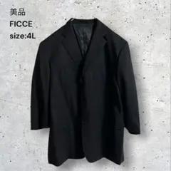 美品　ビッグサイズ　4L フィッチェ　テーラードジャケット　ストライプ　ブラックのサムネイル