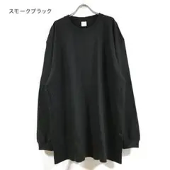 新品 スーパー ビッグ 長袖Tシャツ ロンT メンズ スモークブラック 3XL