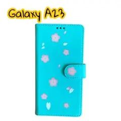 新品✨ Galaxy A23 桜 手帳型 スマホケース カバー グリーン