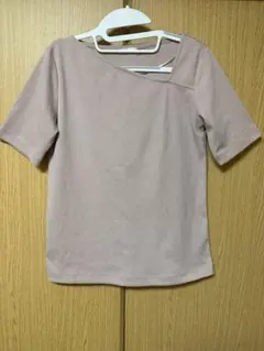 GU 片側オフショルダー Tシャツ M ピンク