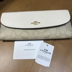 COACH 長財布 ベージュ/ホワイト