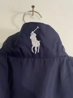 ポロゴルフ ラルフローレン ベスト 紺 M 刺繍ロゴ ナイガイ製 ヴィンテージ