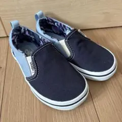 VANS ネイビー ライトブルー スニーカー スリッポン 18cm