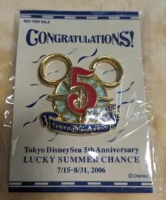 東京ディズニーシー 5周年ピンバッジ 비매품