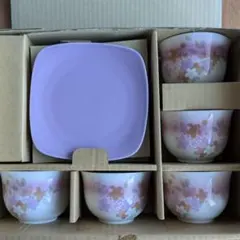 美濃焼　吾山窯 茶托付き煎茶湯呑み　５客