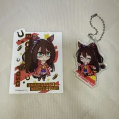 ウマ娘 ダイソー ダイカットステッカー エルコンドルパサー アクリルキーホルダー