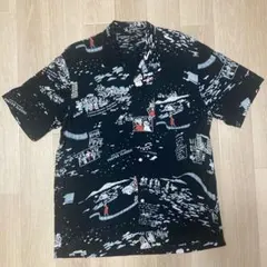 【美品】Porter Classic /アロハシャツ 総柄 シネマ柄 M 黒のサムネイル