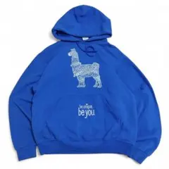 00s ジャージーズ ラマ アニマル メッセージ プリント パーカー M