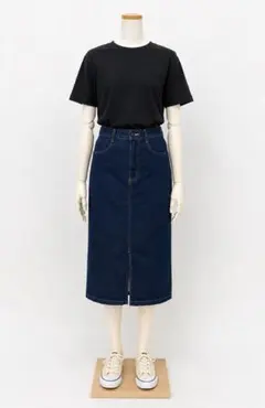 GU デニム タイトスカート ネイビー
