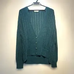 Lilas Dameレディース ターコイズ Vネック カーディガン