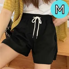 レディースショートパンツ 黒 M スウェット 短パン スポーツ ルームウェア