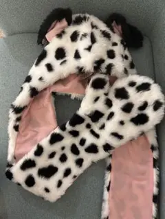 ダルメシアン柄帽子とマフラーセット　101匹わんちゃん