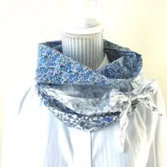 パッチワーク花柄スヌード　リボン付き　9 ハンドメイド