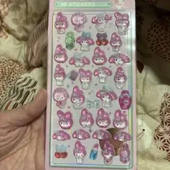 マイメロ3Dキャラクターシール ピンク