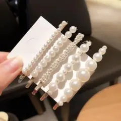 【新品未開封】パール風デザイン ヘアピン 5個セット