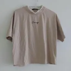 刺繍入り ベージュ Tシャツ Mサイズ