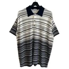 90s VALENTINO ボーダーコットンニットポロシャツ 名作 本人期のサムネイル