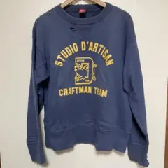 STUDIO D'ARTISAN ダメージ加工スウェット トレーナー サイズMのサムネイル