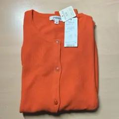 【新品未使用】ALPHA CUBIC ニットカーディガン 赤オレンジ 長袖