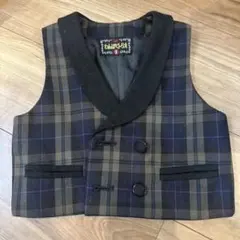 チェック柄フォーマルベスト90〜100くらい