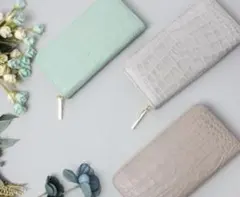 薄ピンク色 本革　日本製　creema 長財布